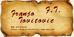 Franjo Tovitović vizit kartica